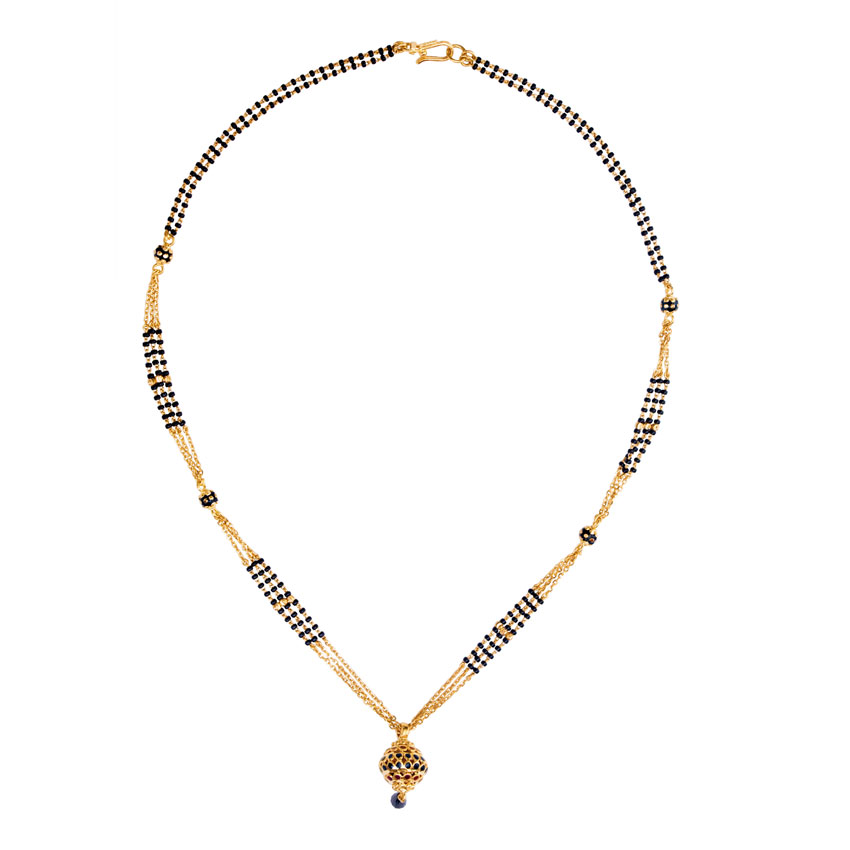 Gold Mangalsutra 22 Karat Yellow Gold Enamel  Vow Mangalsutra