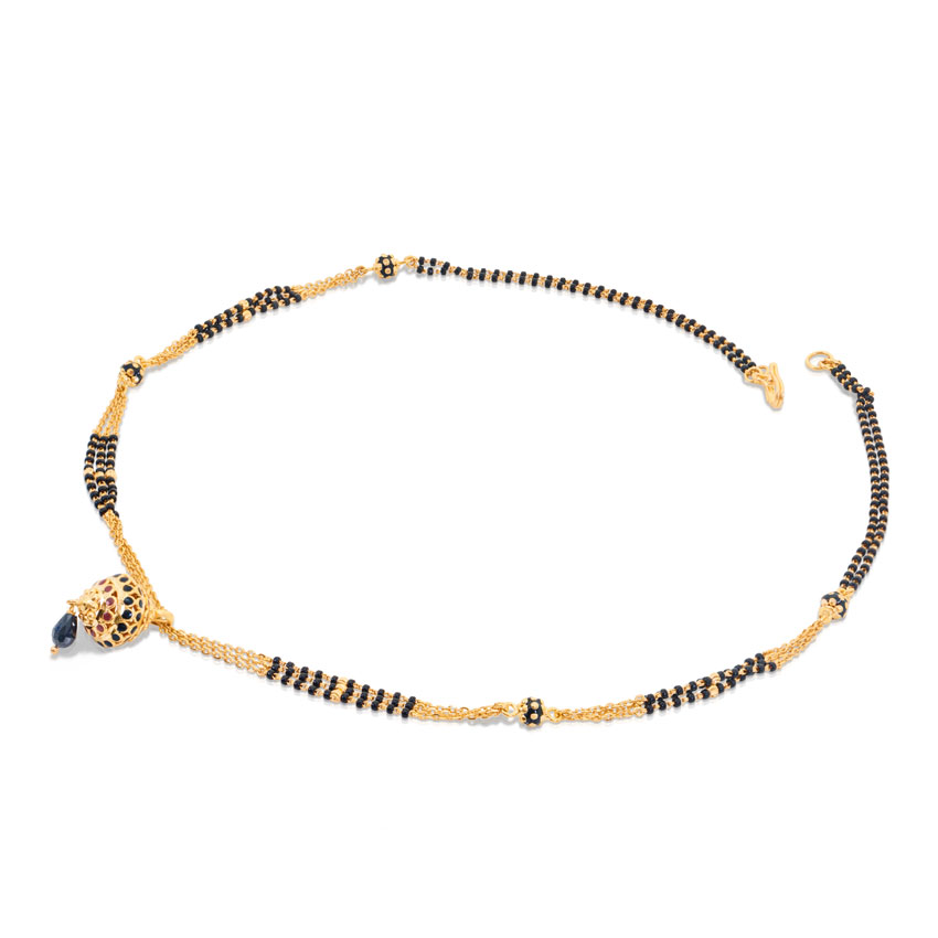 Gold Mangalsutra 22 Karat Yellow Gold Enamel  Vow Mangalsutra