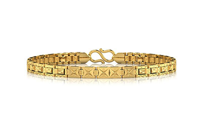 Etched Pattern Strap Men's Bracelet
