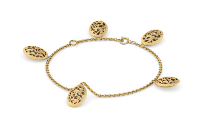 Gold Bracelets 18 Karat Yellow Gold Amelia Charmed Gold Bracelet