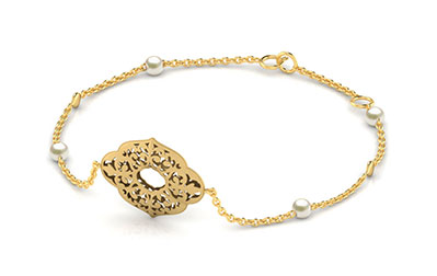 Gold Bracelets 18 Karat Yellow Gold Arianna Cutout Gemstone Bracelet