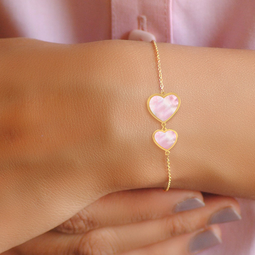 Duo Heart Gemstone Bracelet Duo Heart Gemstone Bracelet