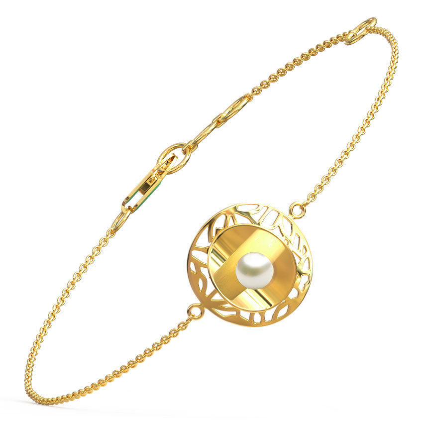 Cutout and Pearl Chain Bracelet