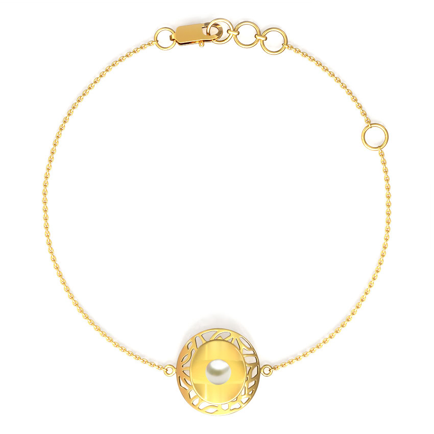 Cutout and Pearl Chain Bracelet