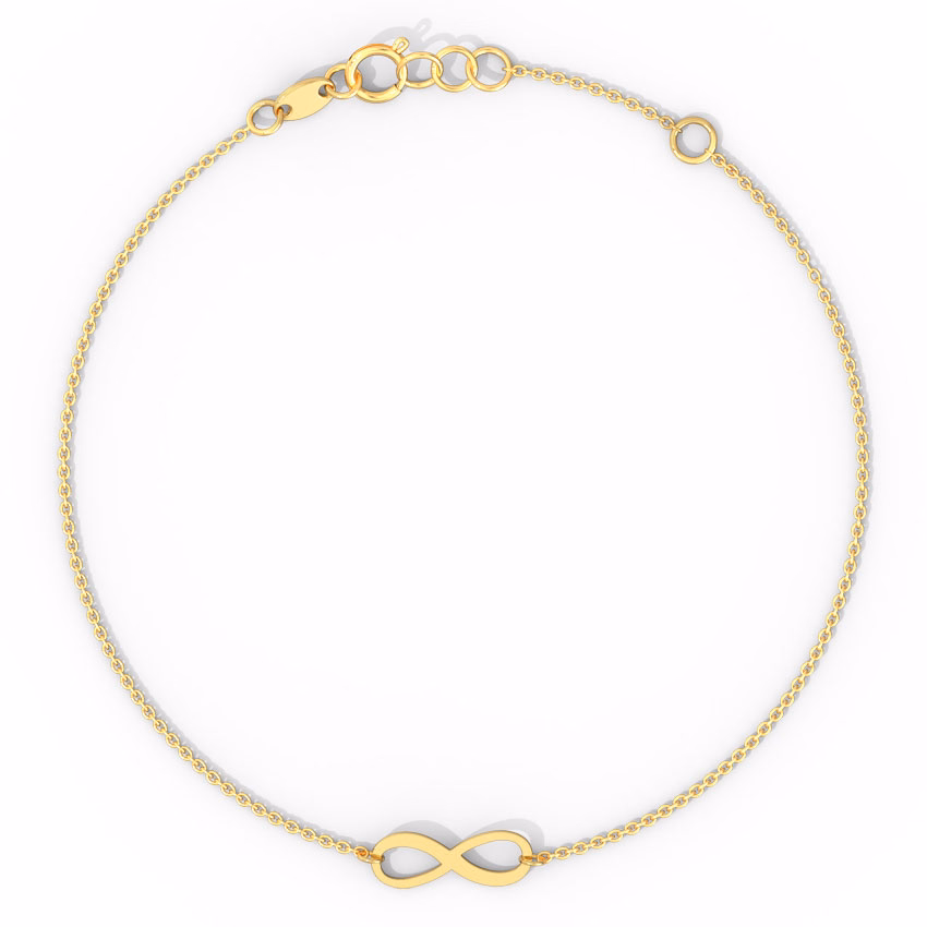 Gold Bracelets 14 Karat Yellow Gold Minimalistic Infinity Gold Bracelet