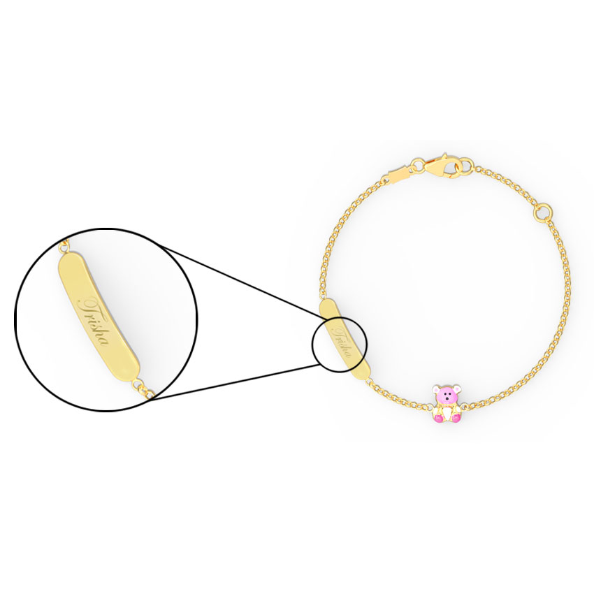 Teddy Personalised Kids' Gold Bracelet