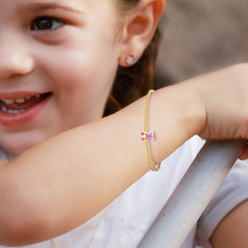 Teddy Personalised Kids' Gold Bracelet