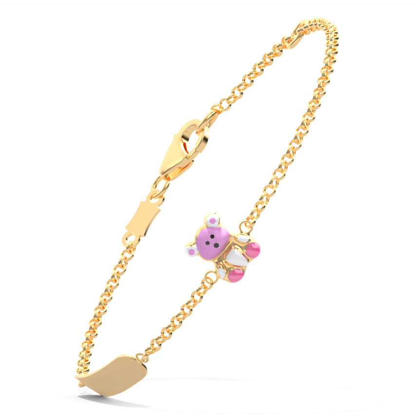Teddy Personalised Kids' Gold Bracelet