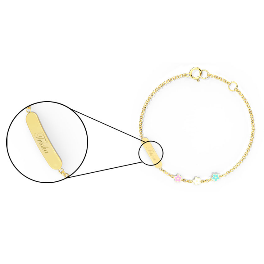 Floret Personalised Kids' Gold Bracelet Floret Personalised Kids' Gold Bracelet