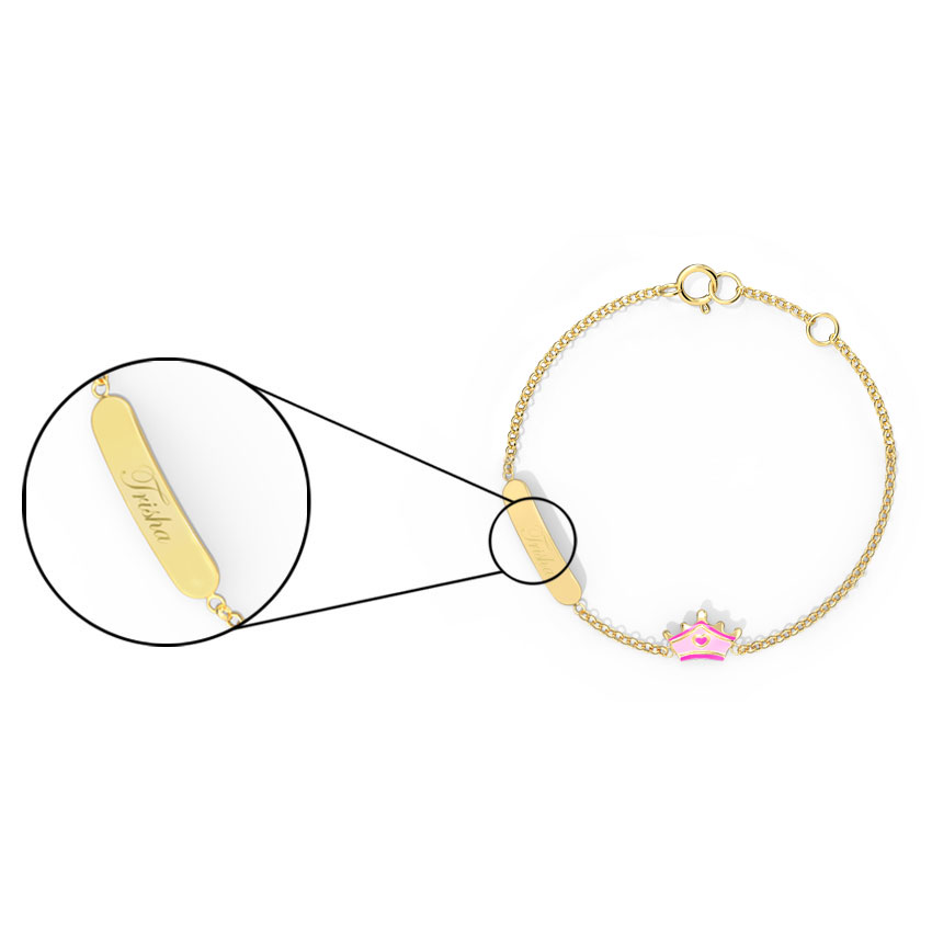 Tiara Personalised Kids' Gold Bracelet