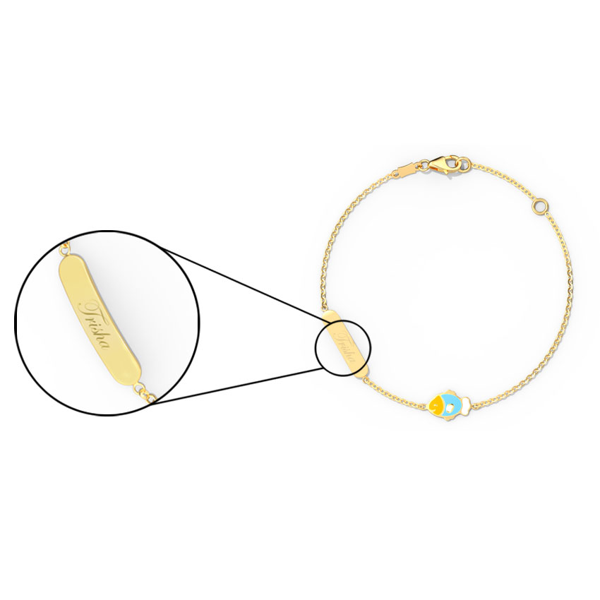 Bluefish Personalised Kids' Gold Bracelet