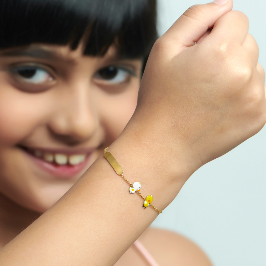Duckling Personalised Kids' Gold Bracelet