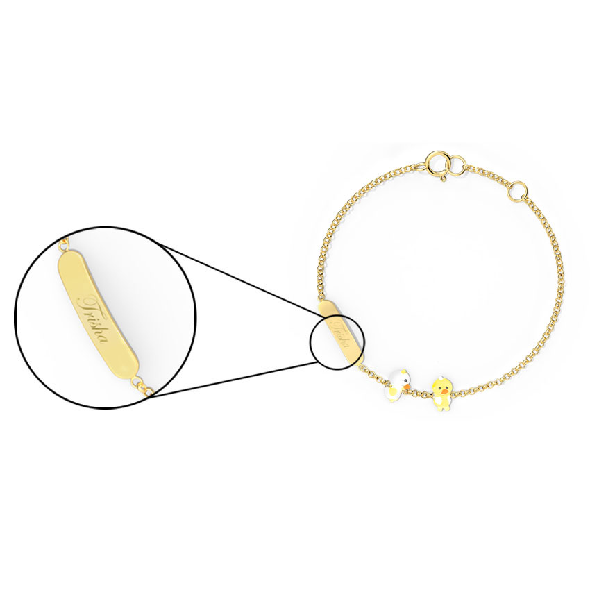 Duckling Personalised Kids' Gold Bracelet