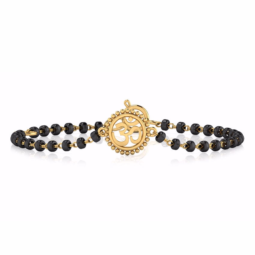 Gold Bracelets 18 Karat Yellow Gold Om Baby Nazaria Gold Bracelet Set of 2