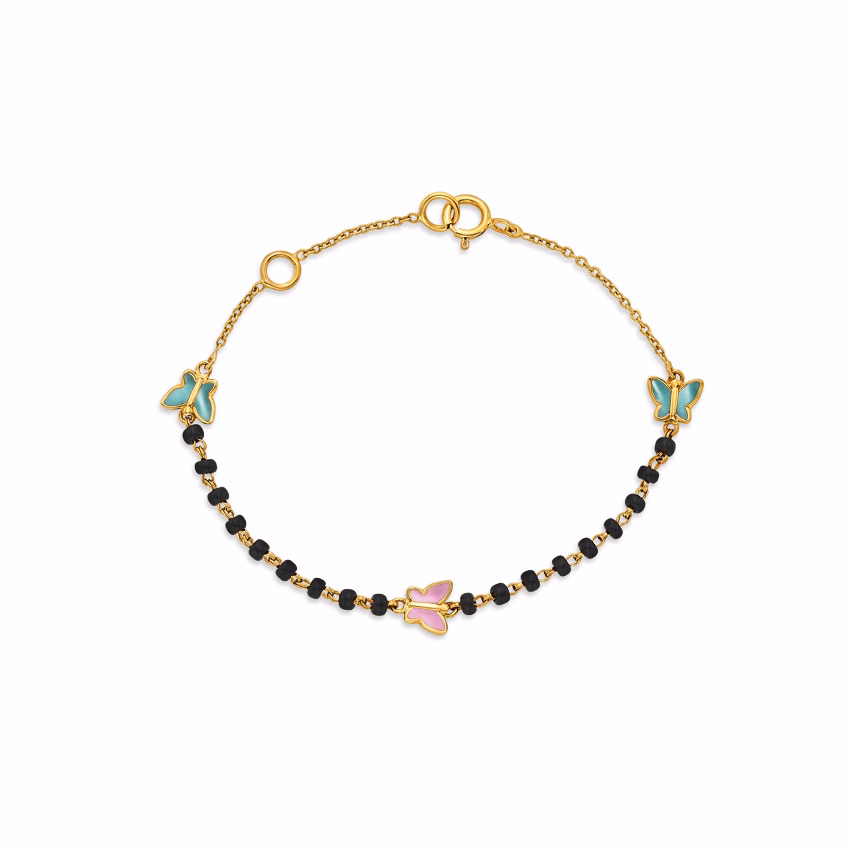 Gold Bracelets 14 Karat Yellow Gold Butterflies Baby Nazaria Gold Bracelet