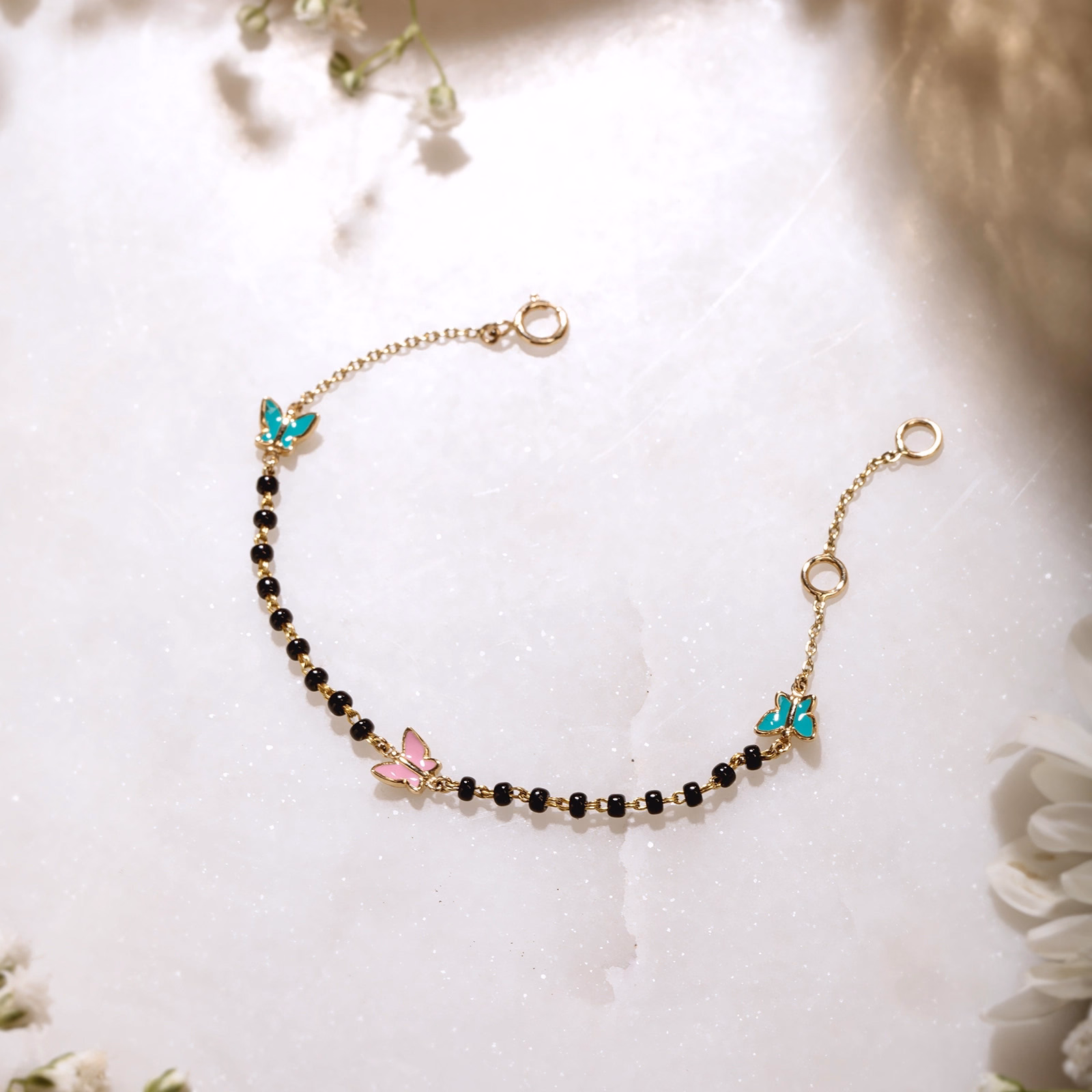 Gold Bracelets 14 Karat Yellow Gold Butterflies Baby Nazaria Gold Bracelet