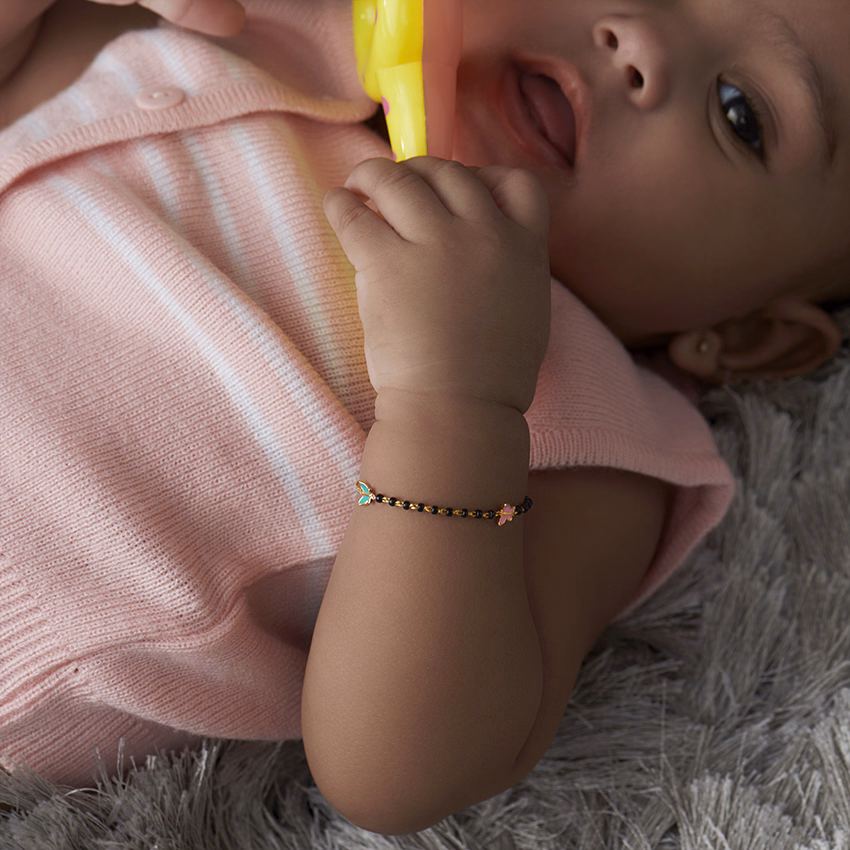 Gold Bracelets 14 Karat Yellow Gold Butterflies Baby Nazaria Gold Bracelet