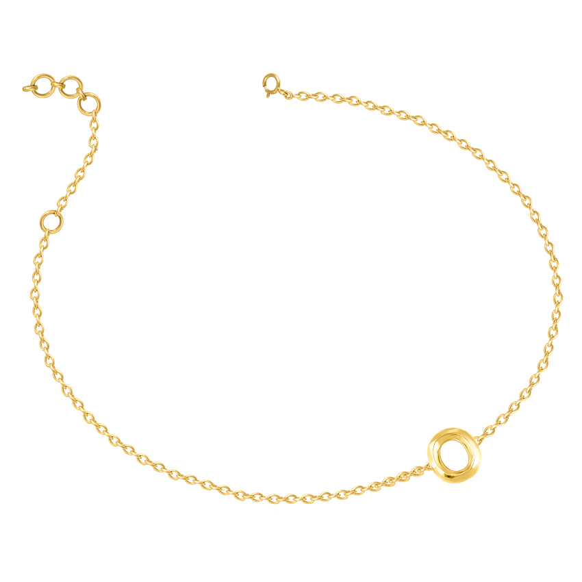 Bold Gold Alphabet O Bracelet