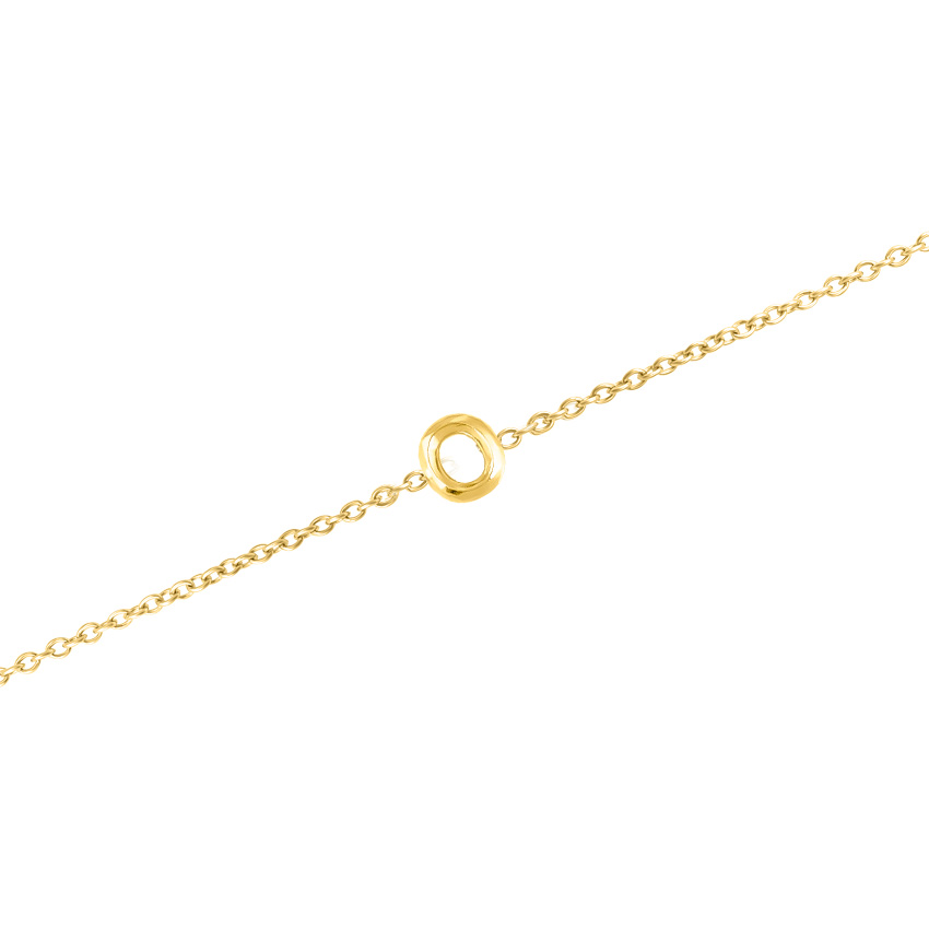 Bold Gold Alphabet O Bracelet