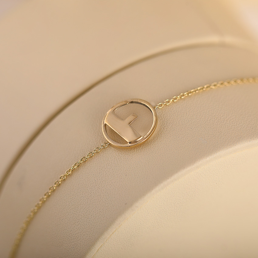 Artsy Gold Alphabet F Bracelet Artsy Gold Alphabet F Bracelet