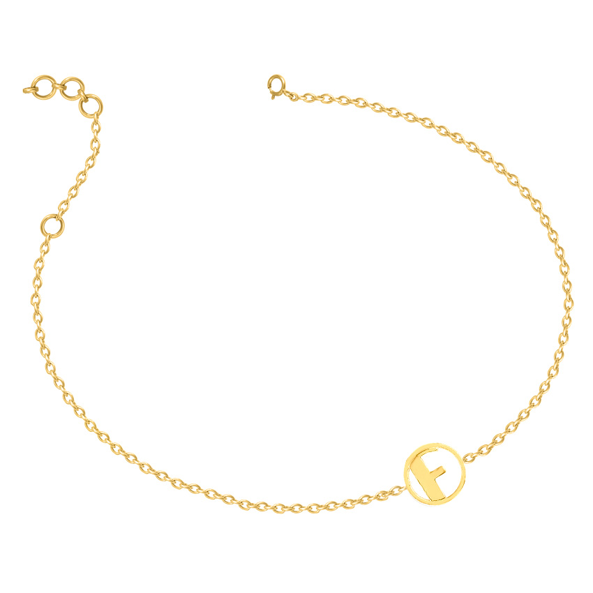 Artsy Gold Alphabet F Bracelet Artsy Gold Alphabet F Bracelet