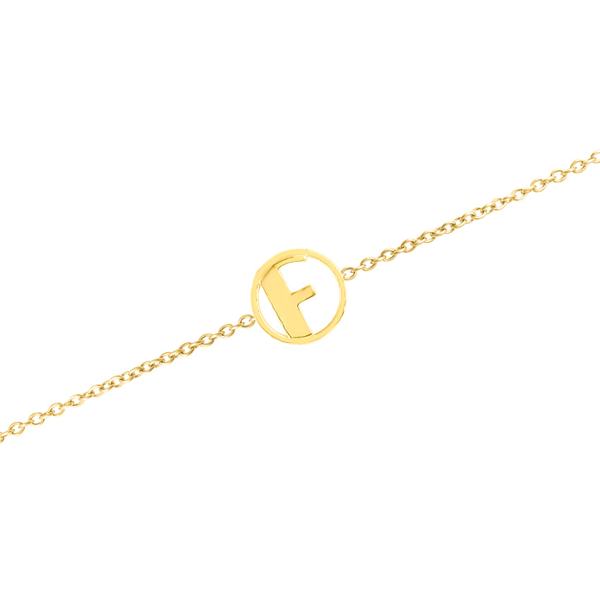 Artsy Gold Alphabet F Bracelet Artsy Gold Alphabet F Bracelet