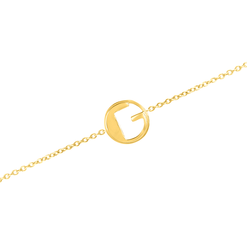 Artsy Gold Alphabet G Bracelet