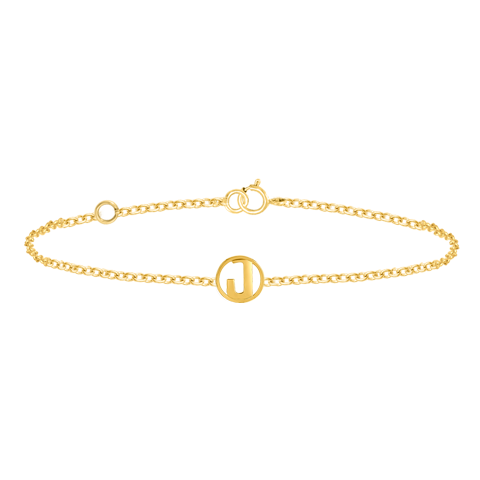 Artsy Gold Alphabet J Bracelet