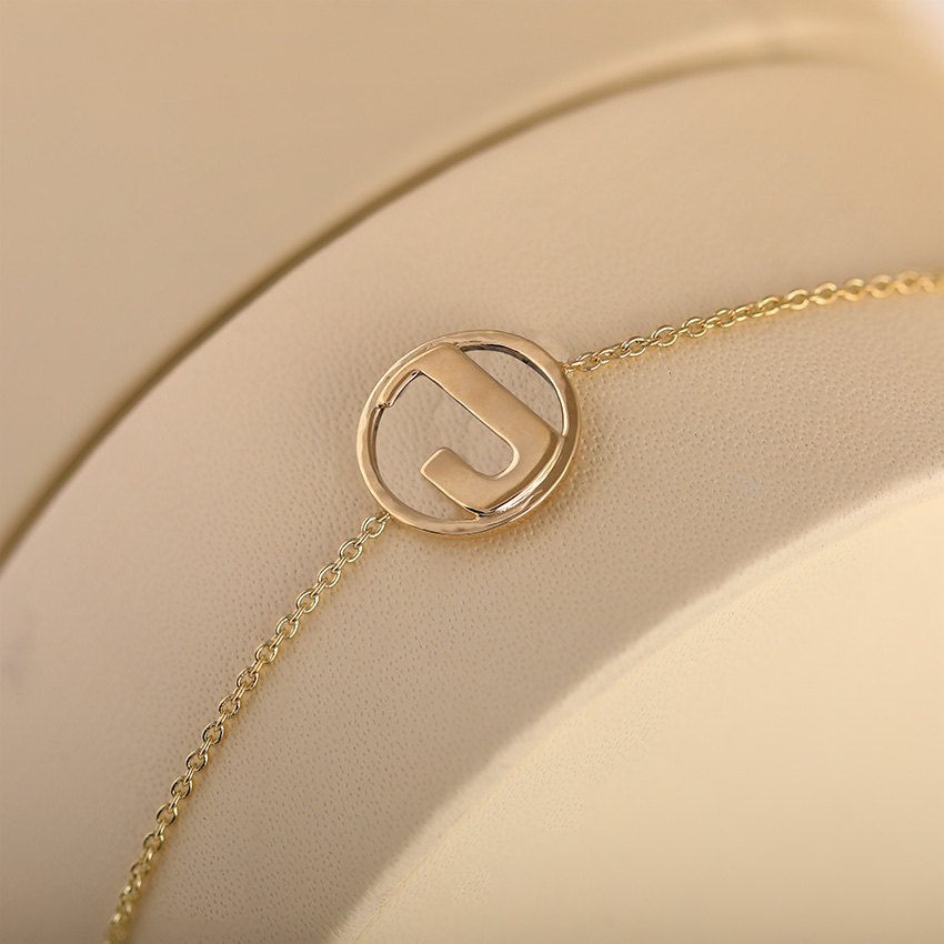 Artsy Gold Alphabet J Bracelet