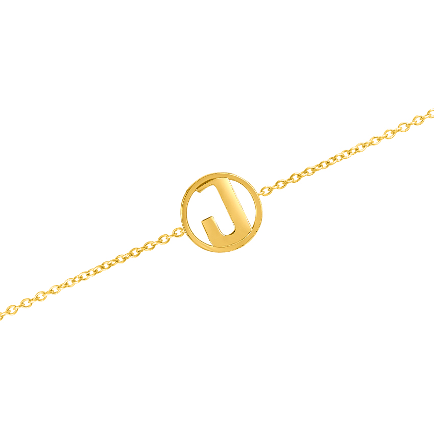 Artsy Gold Alphabet J Bracelet