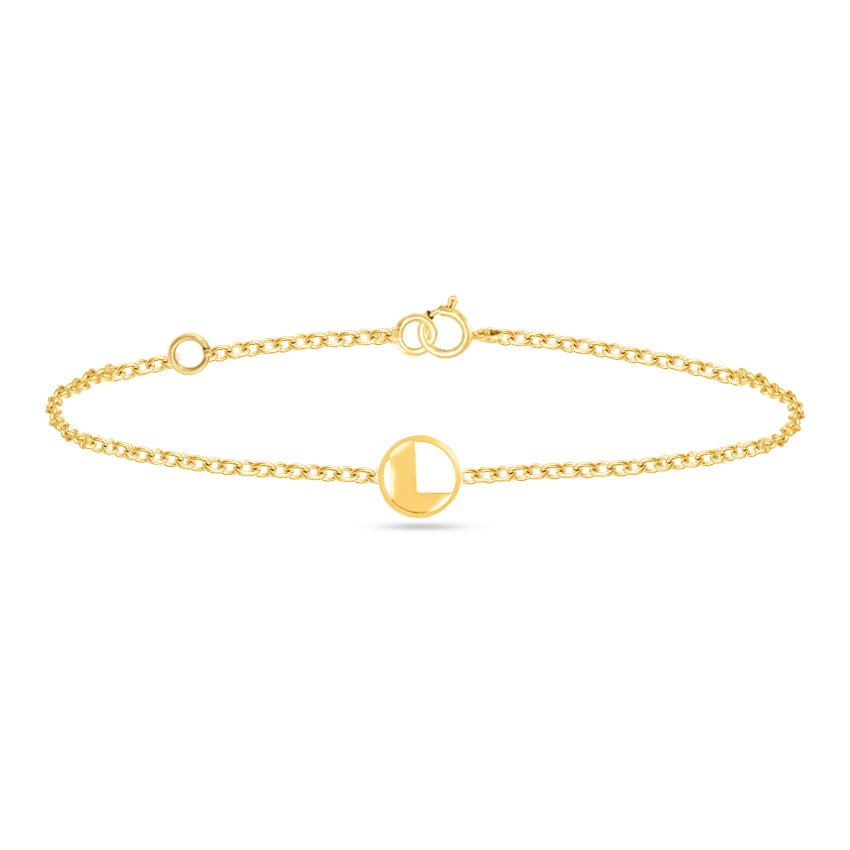 Gold Bracelets 14 Karat Yellow Gold Artsy Gold Alphabet L Bracelet