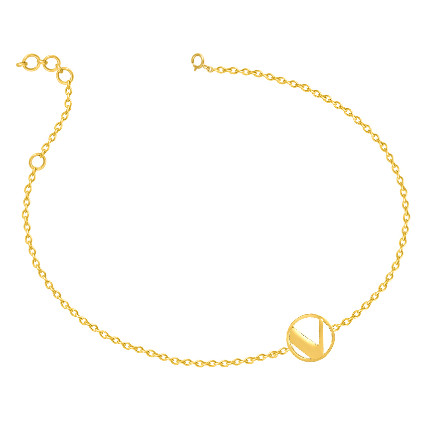 Artsy Gold Alphabet V Bracelet