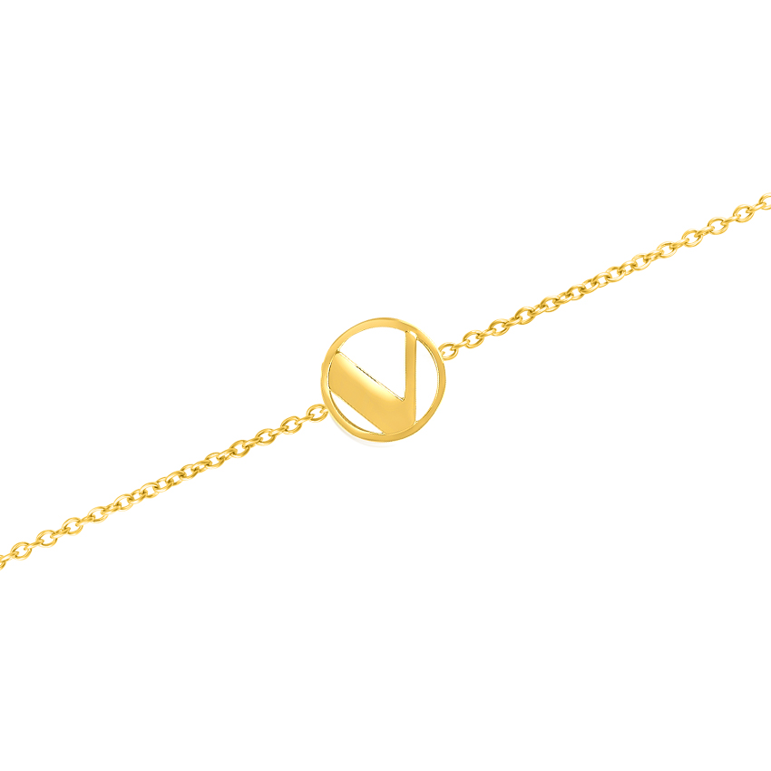 Artsy Gold Alphabet V Bracelet