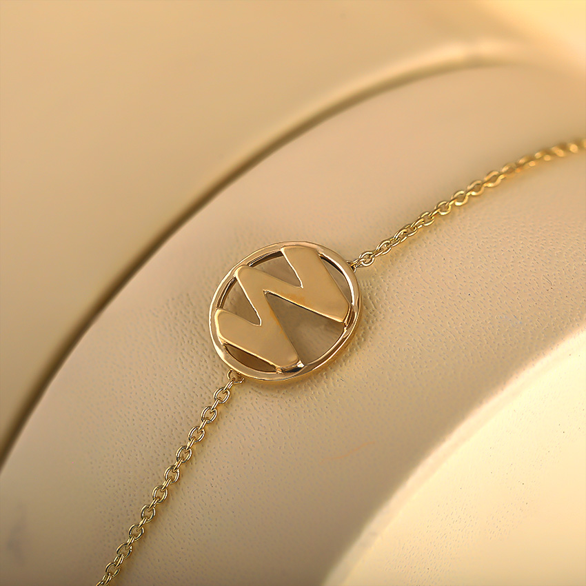 Artsy Gold Alphabet W Bracelet