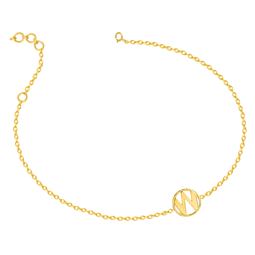 Artsy Gold Alphabet W Bracelet
