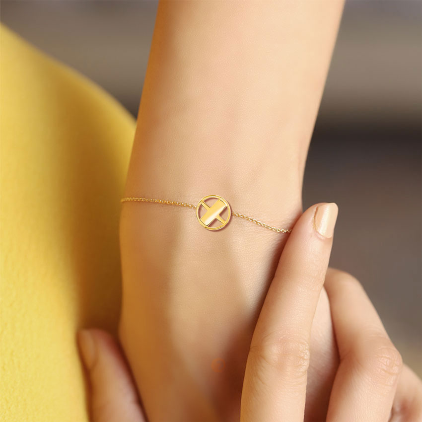 Artsy Gold Alphabet X Bracelet