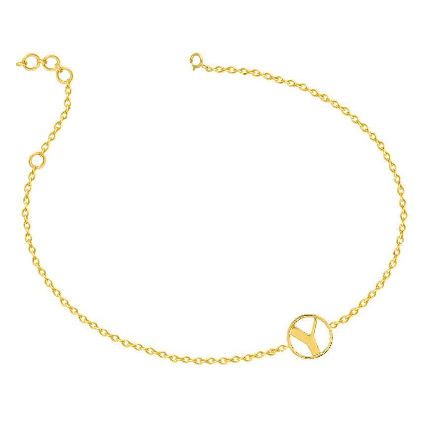 Artsy Gold Alphabet Y Bracelet Artsy Gold Alphabet Y Bracelet