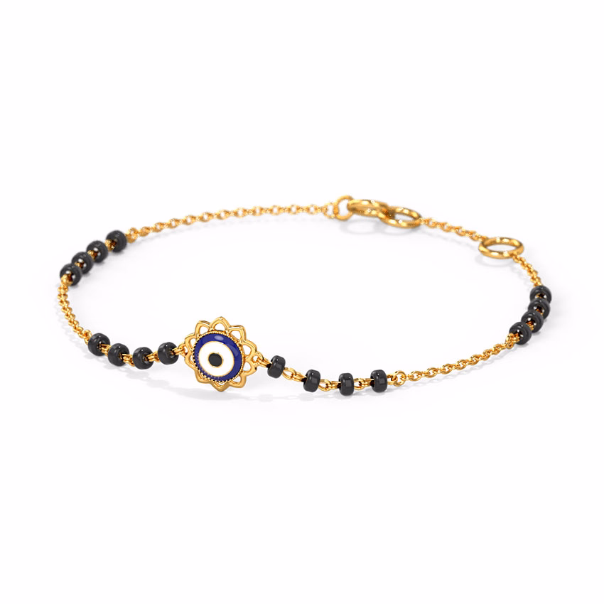 Gold Bracelets 14 Karat Yellow Gold Evil Eye Baby Nazaria Gold Bracelet