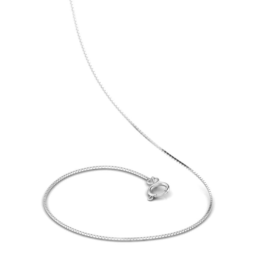 18Kt White Gold 16 Inch Box Chain