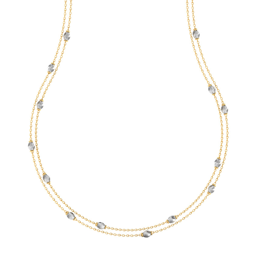 Beaded Layer Cable Gold Chain