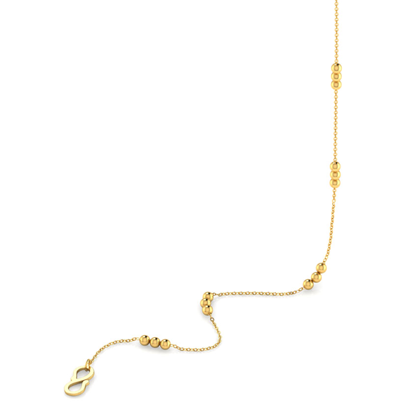 Tri Beaded Cable Gold Chain