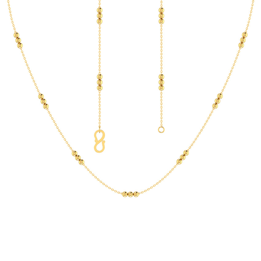 Tri Beaded Cable Gold Chain