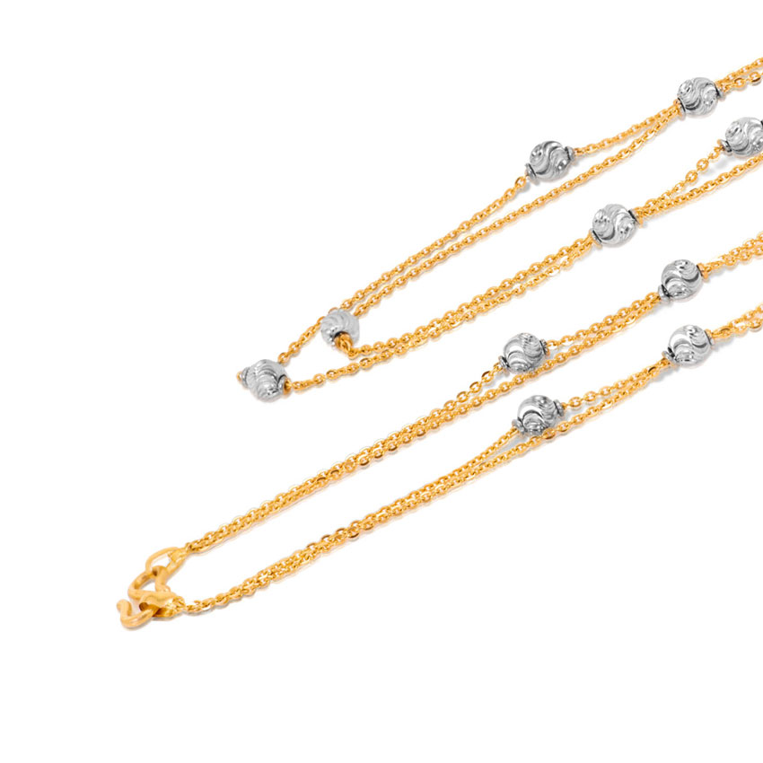 Pattern Bead Cable Gold chain