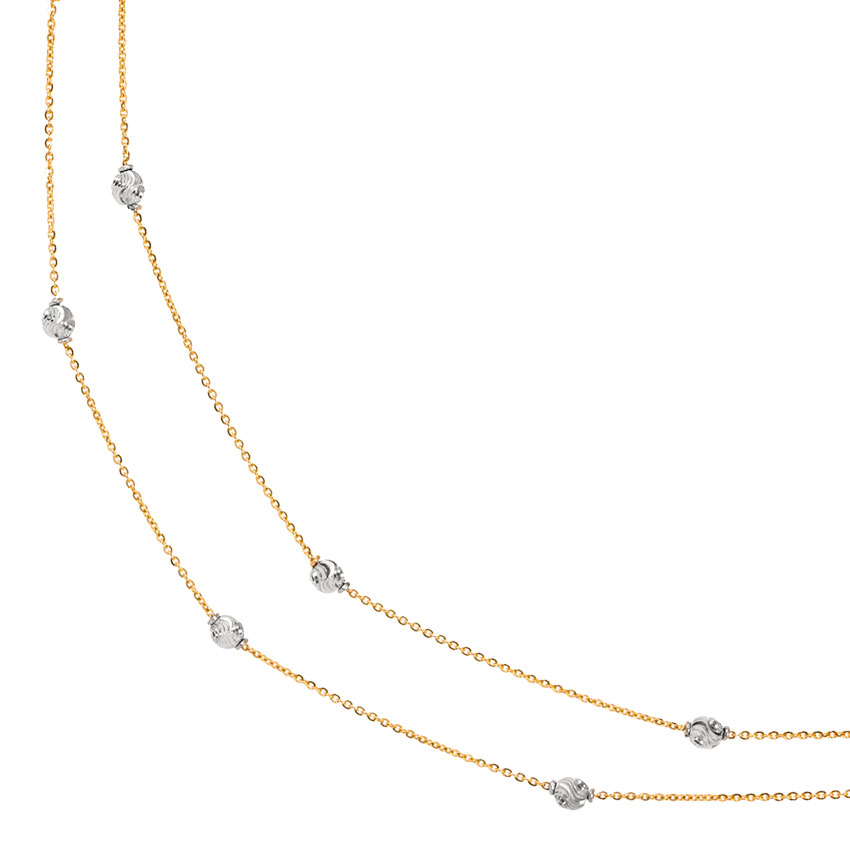 Pattern Bead Cable Gold chain