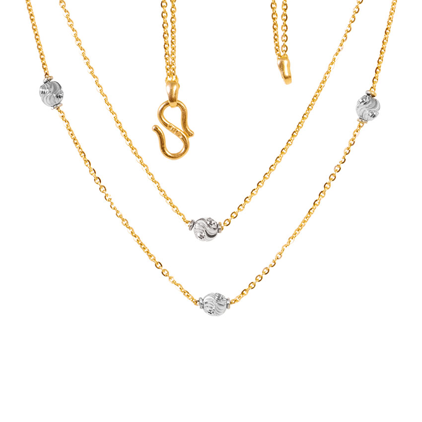 Pattern Bead Cable Gold chain