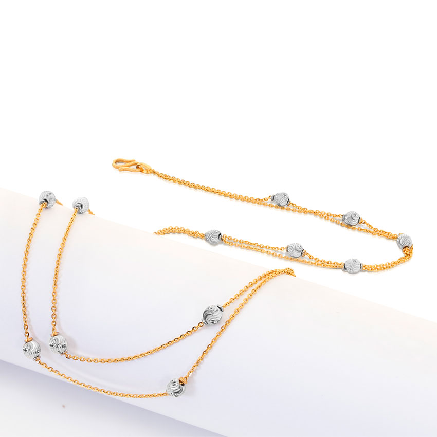 Pattern Bead Cable Gold chain