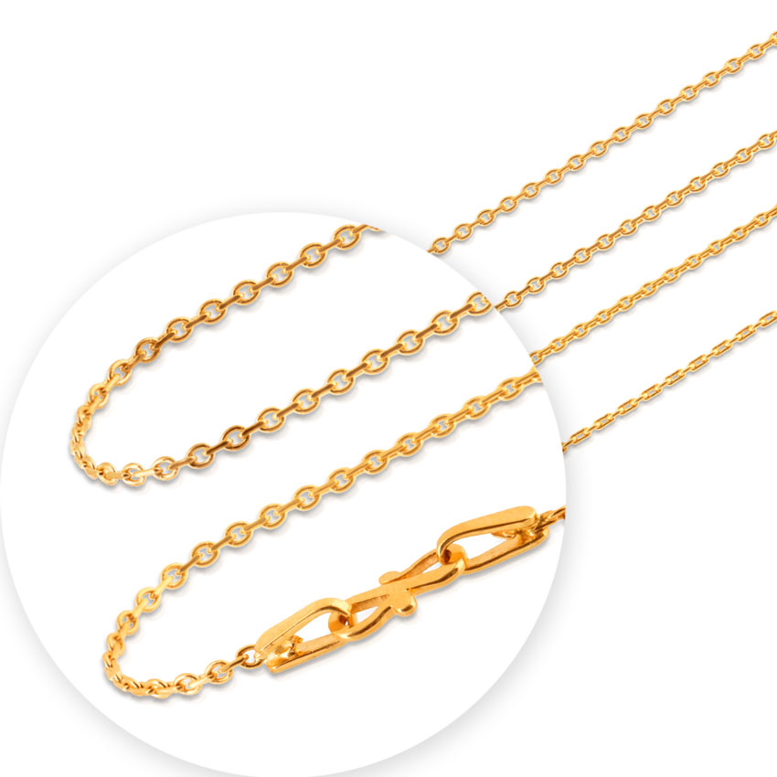 Gold Chains 22 Karat Yellow Gold Modest Cable Gold Chain