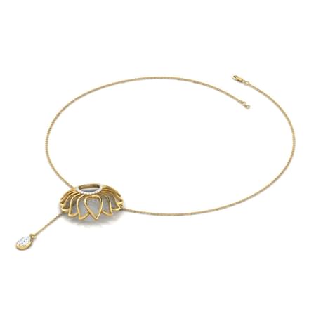 Lotus Floweret Lariat Necklace