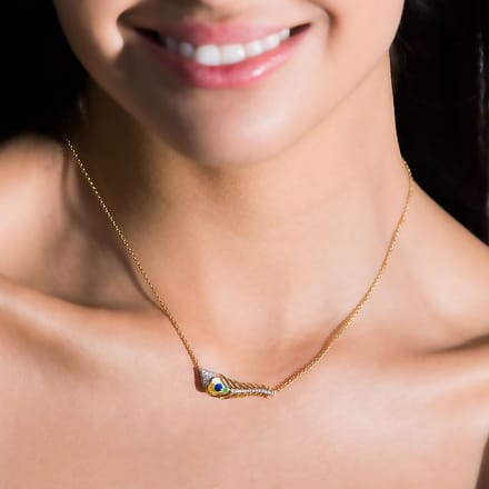 Peacock Feather Diamond Necklace