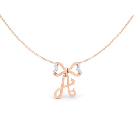 Alphabet A Bow Necklace